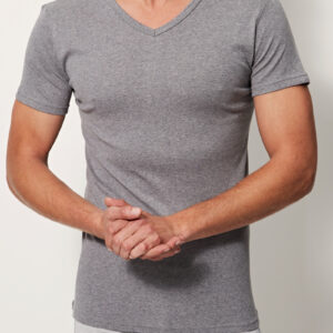 Lot de 3 T-shirt col V gris chiné