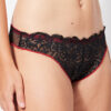 Culotte Triangle Dentelle Noir et Rouge