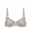 Soutien-Gorge Elégance Ecru Brodé Marron