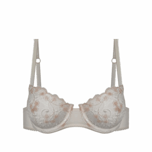 Soutien-Gorge Elégance Ecru Brodé Marron